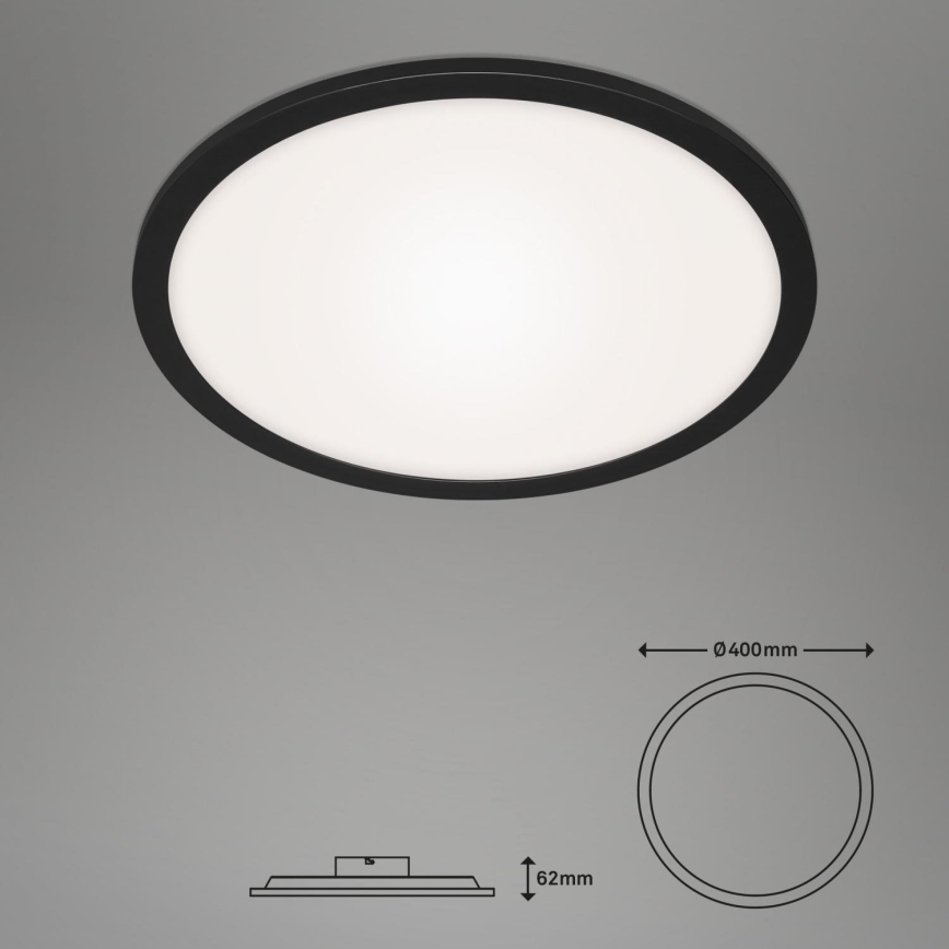 Briloner 7168-015 - LED Zatemnitvena stropna svetilka PIATTO LED/22W/230V 3000-6500K pr. 40 cm črna + Daljinski upravljalnik