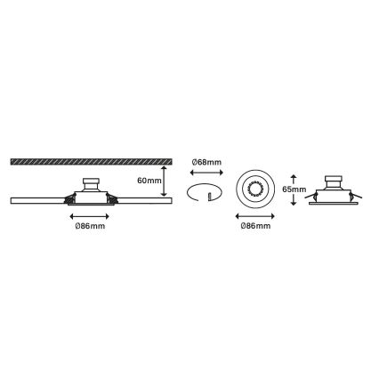 Briloner 7182-032-SET 3xLED Zatemnitvena kopalniška svetilka 1xGU10/5W/230V IP23