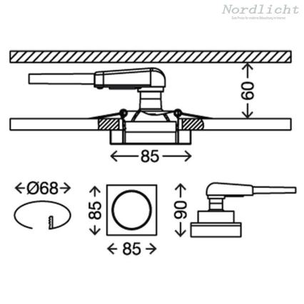 Briloner 7200-016 - LED Kopalniška vgradna svetilka ATTACH 1xGU10/3W/230V IP23