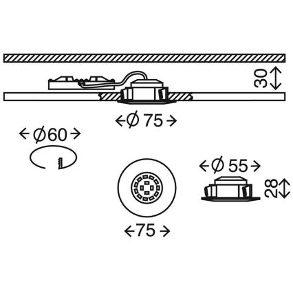 Briloner 7204-031 - SET 3x LED Kopalniška vgradna svetilka ATTACH LED/5W/230V IP44