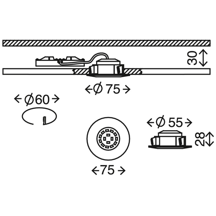 Briloner 7204-031 - SET 3x LED Kopalniška vgradna svetilka ATTACH LED/5W/230V IP44
