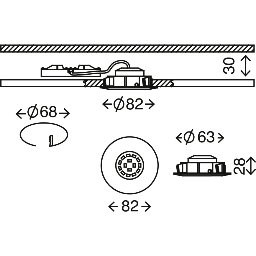 Briloner 7209-019 - LED Kopalniška vgradna svetilka ATTACH LED/5W/230V IP23