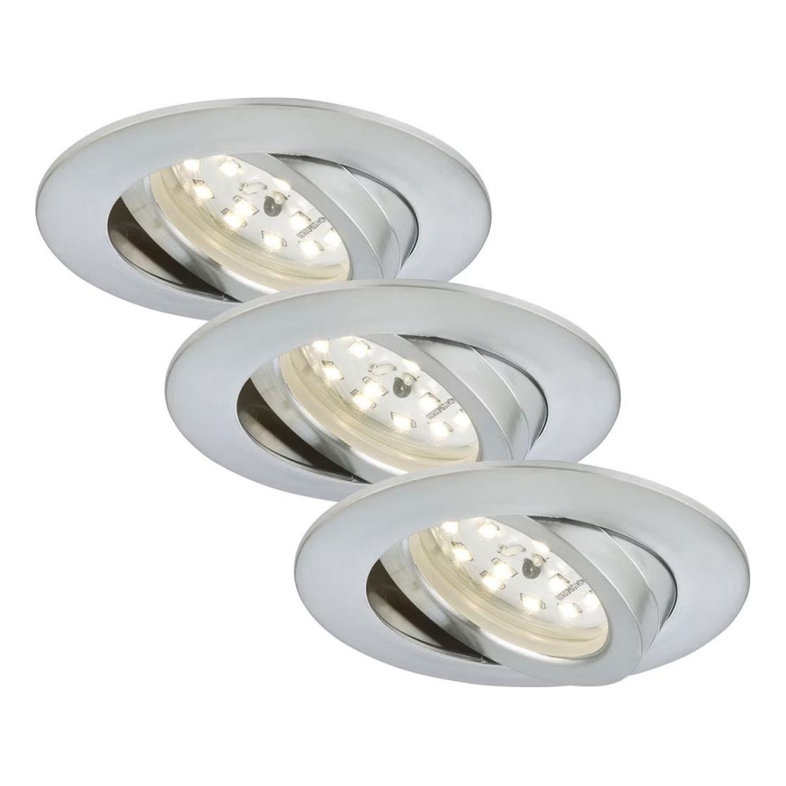 Briloner 7209-039 - Komplet 3x LED kopalniških vgradnih svetilk ATTACH LED/5W/230V IP23, matni krom