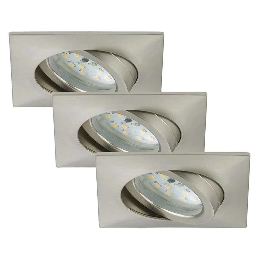 Briloner 7210-032 - SET 3x LED Kopalniška vgradna svetilka ATTACH LED/5W/230V IP23 mat krom