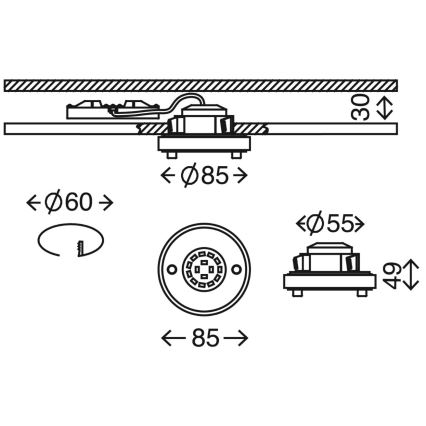 Briloner 7214-012 - LED Kopalniška vgradna svetilka ATTACH LED/5W/230V IP44