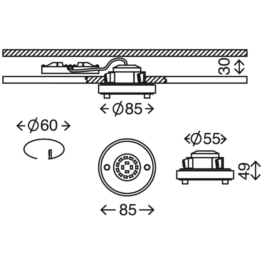Briloner 7214-012 - LED Kopalniška vgradna svetilka ATTACH LED/5W/230V IP44