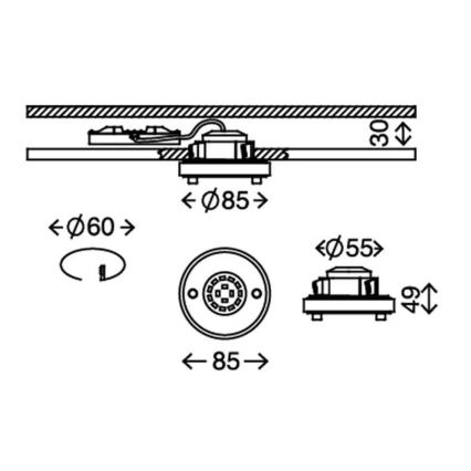 Briloner 7214-019 - LED Kopalniška vgradna svetilka ATTACH LED/5W/230V IP44 3000K okrogla