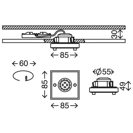 Briloner 7215-012 - LED Kopalniška vgradna svetilka ATTACH LED/5W/230V IP44