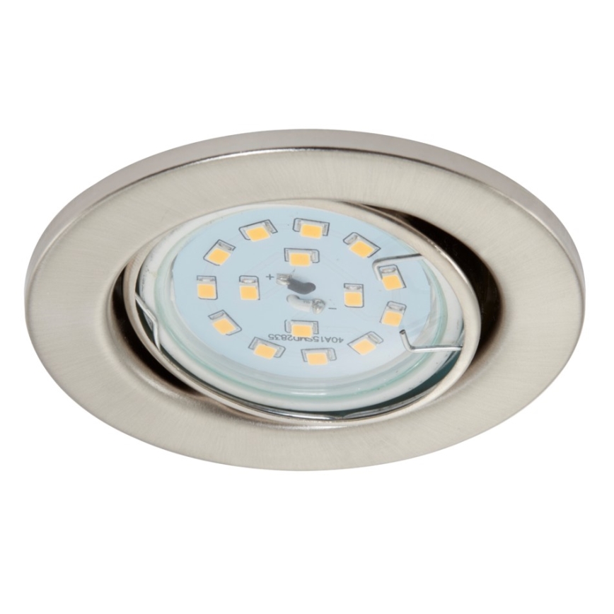 Briloner 7220-032 - KOMPLET 3x LED Kopalniška vgradna svetilka FIT 1xGU10/5W/230V mat nikelj