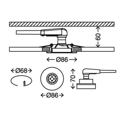 Briloner 7220-032 - KOMPLET 3x LED Kopalniška vgradna svetilka FIT 1xGU10/5W/230V mat nikelj