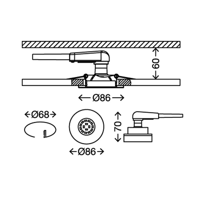 Briloner 7220-032 - KOMPLET 3x LED Kopalniška vgradna svetilka FIT 1xGU10/5W/230V mat nikelj