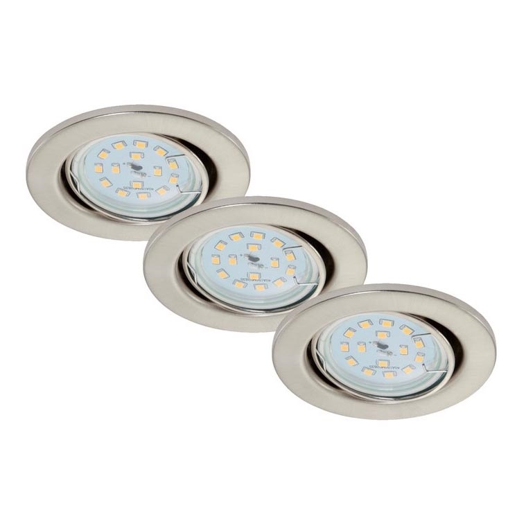 Briloner 7220-032 - KOMPLET 3x LED Kopalniška vgradna svetilka FIT 1xGU10/5W/230V mat nikelj