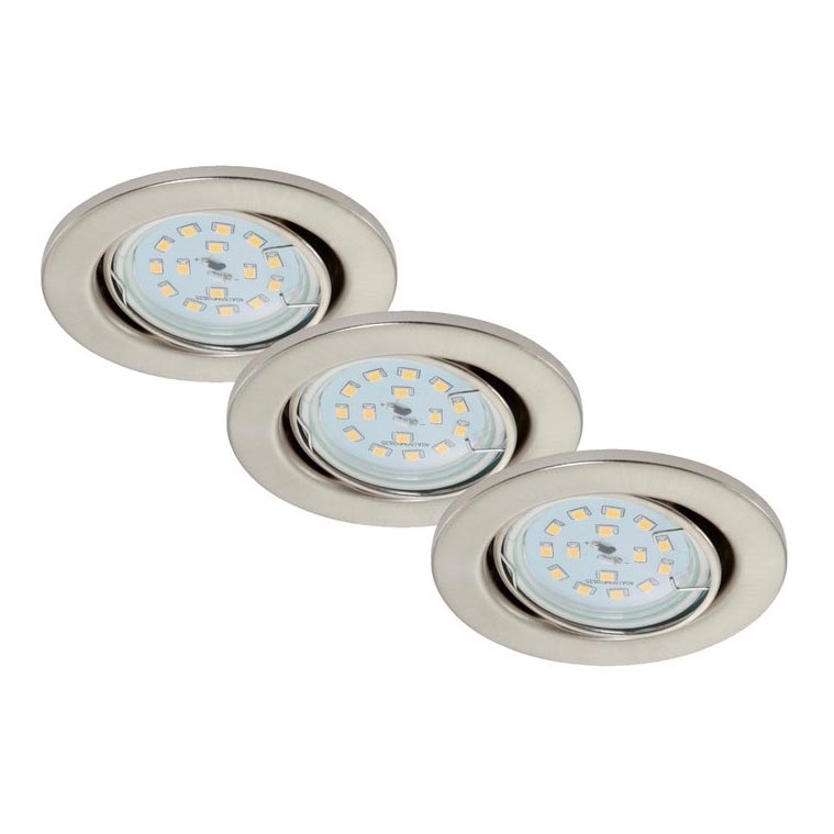 Briloner 7220-032 - KOMPLET 3x LED Kopalniška vgradna svetilka FIT 1xGU10/5W/230V mat nikelj