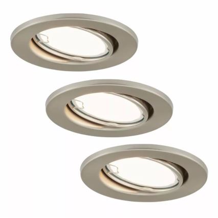 Briloner 7221-032 - SET 3x LED Kopalniška vgradna svetilka 1xGU10/3W/230V IP23 mat krom