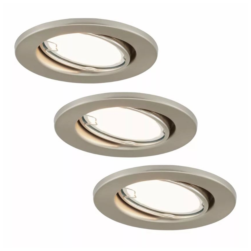 Briloner 7221-032 - SET 3x LED Kopalniška vgradna svetilka 1xGU10/3W/230V IP23 mat krom