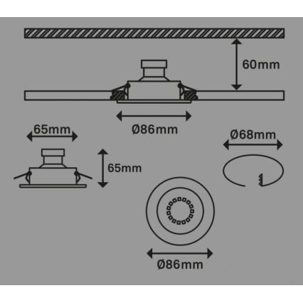 Briloner 7221-032 - SET 3x LED Kopalniška vgradna svetilka 1xGU10/3W/230V IP23 mat krom