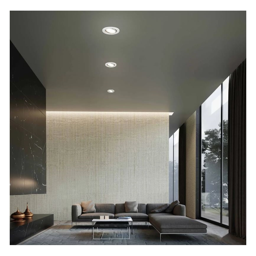 Briloner 7221-039 - KOMPLET 3x LED kopalniška vgradna svetilka 1xGU10/3W/230V IP23 srebrna