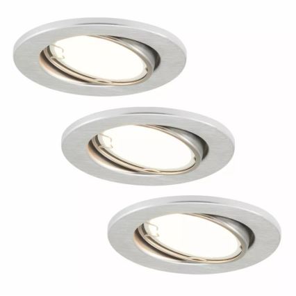 Briloner 7221-039 - KOMPLET 3x LED kopalniška vgradna svetilka 1xGU10/3W/230V IP23 srebrna