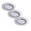 Briloner 7221-039 - KOMPLET 3x LED kopalniška vgradna svetilka 1xGU10/3W/230V IP23 srebrna