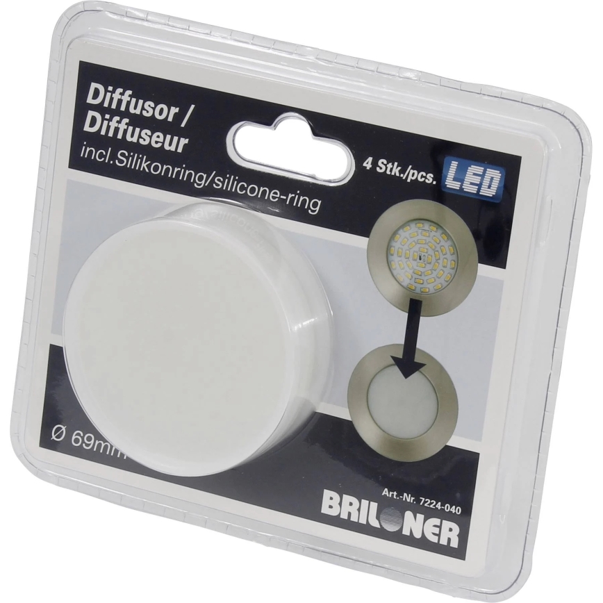Briloner 7224-040 - SET 4x Difuzor za vgradna svetila pr. 69 mm