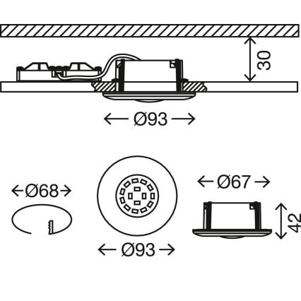 Briloner 7227-012 - LED Kopalniška vgradna svetilka LED/5W/230V IP65 mat krom
