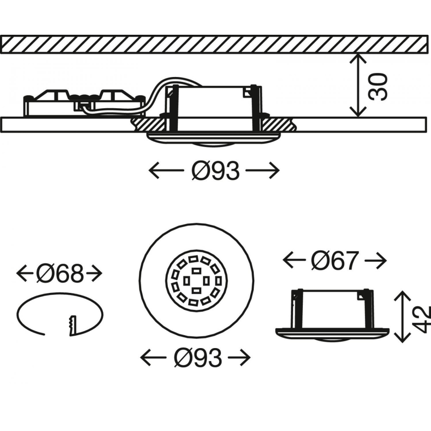 Briloner 7227-012 - LED Kopalniška vgradna svetilka LED/5W/230V IP65 mat krom