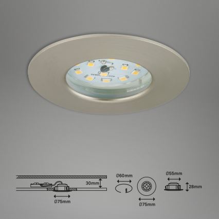 Briloner 7231-032 - SET 3x LED Zatemnitvena vgradna kopalniška svetilka ATTACH svetilka LED/5,5W/230V IP44