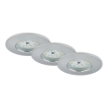 Briloner 7231-039 - Komplet 3x LED stropnih vgradnih svetilk za kopalnico s funkcijo zatemnitve LED/5,5W/230V IP44 mat krom