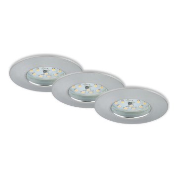 Briloner 7231-039 - Komplet 3x LED stropnih vgradnih svetilk za kopalnico s funkcijo zatemnitve LED/5,5W/230V IP44 mat krom
