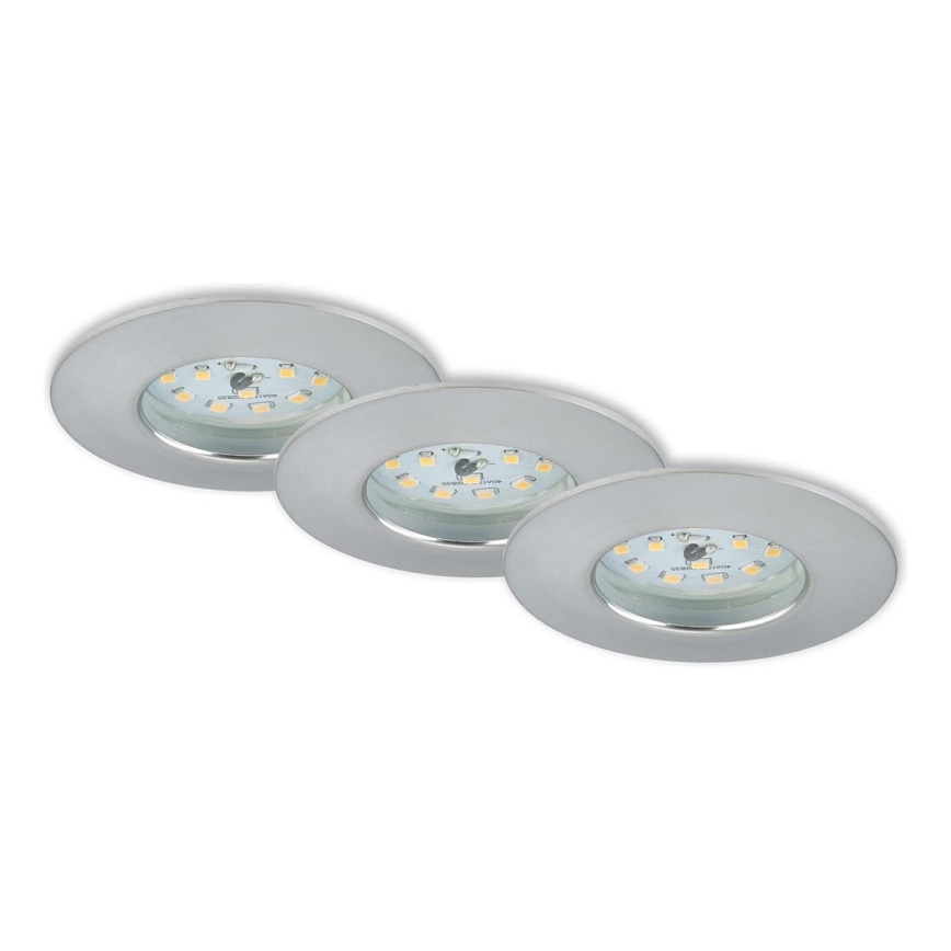 Briloner 7231-039 - Komplet 3x LED stropnih vgradnih svetilk za kopalnico s funkcijo zatemnitve LED/5,5W/230V IP44 mat krom