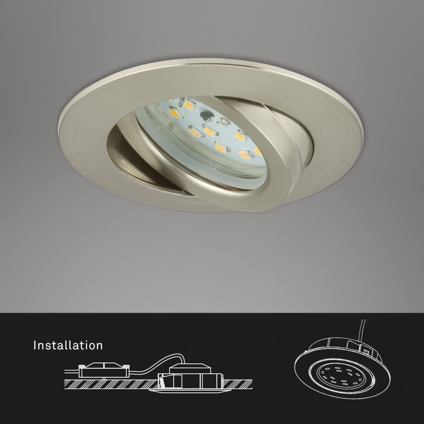 Briloner 7232-032 - Komplet 3x zatemljivih LED kopalniških vgradnih stropnih svetilk ATTACH LED/5,5W/230V IP23