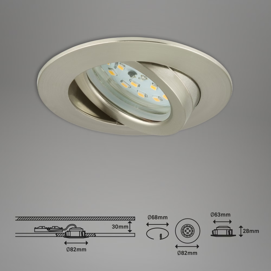 Briloner 7232-032 - Komplet 3x zatemljivih LED kopalniških vgradnih stropnih svetilk ATTACH LED/5,5W/230V IP23
