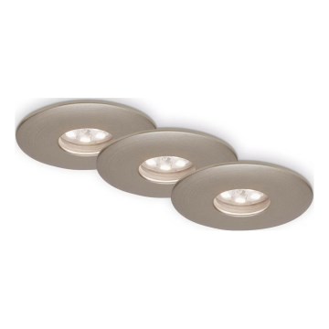 Briloner 7240-032 - SET 3x LED Kopalniška vgradna svetilka ATTACH LED/1,8W/230V IP44 mat krom