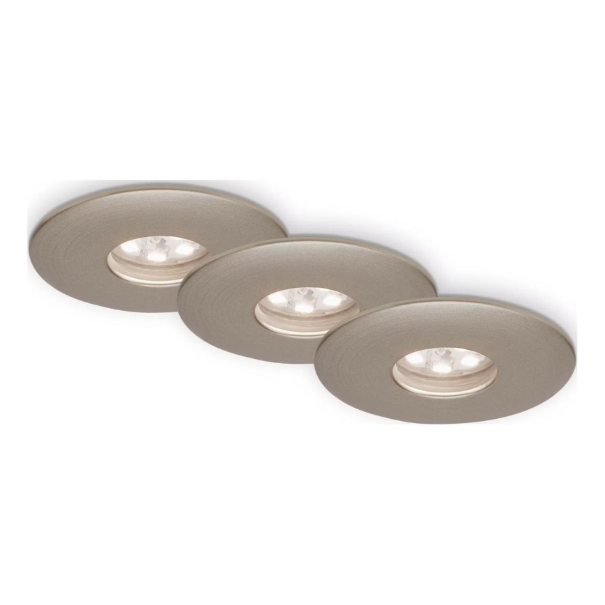 Briloner 7240-032 - SET 3x LED Kopalniška vgradna svetilka ATTACH LED/1,8W/230V IP44 mat krom