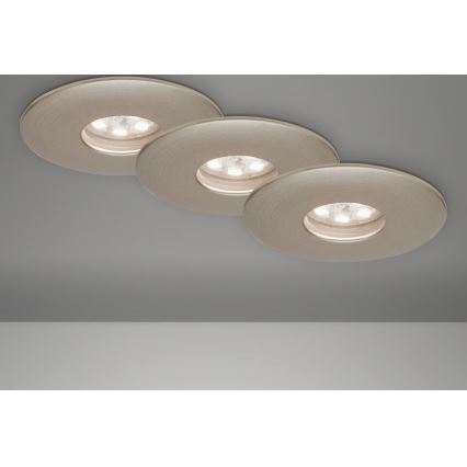 Briloner 7240-032 - SET 3x LED Kopalniška vgradna svetilka ATTACH LED/1,8W/230V IP44 mat krom