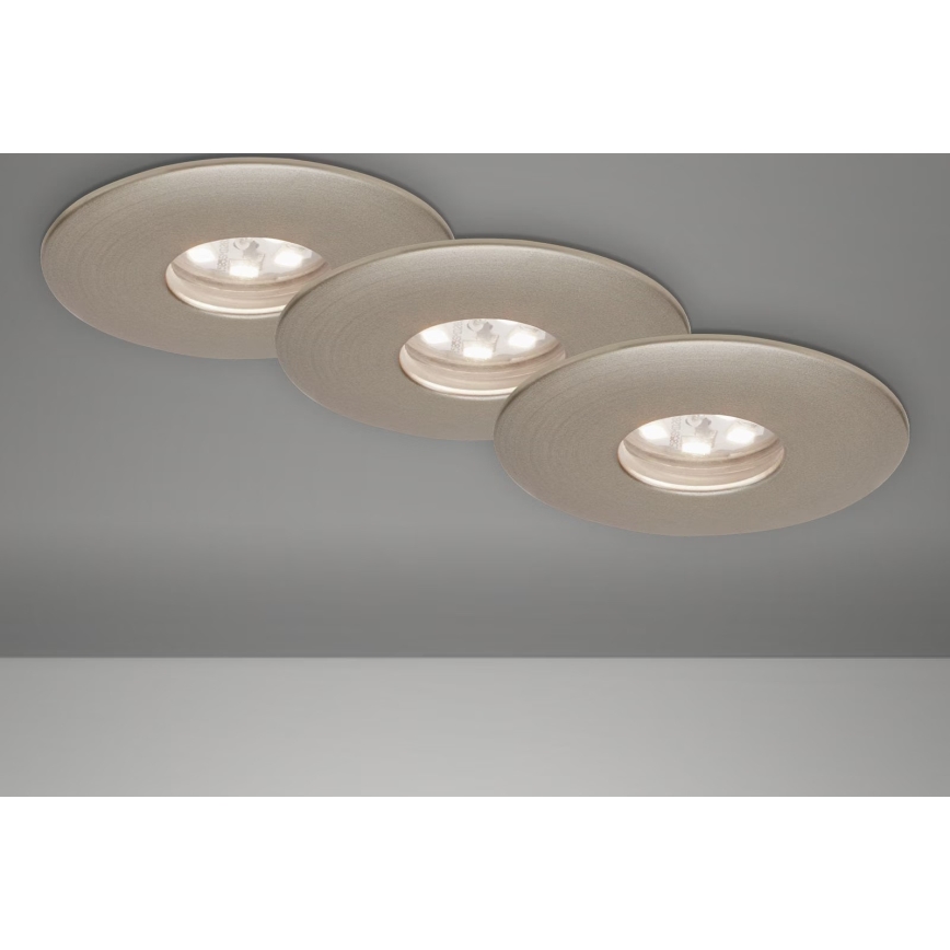 Briloner 7240-032 - SET 3x LED Kopalniška vgradna svetilka ATTACH LED/1,8W/230V IP44 mat krom