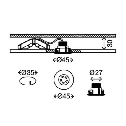 Briloner 7240-038 - SET 3x LED Kopalniška vgradna svetilka ATTACH LED/1,8W/230V IP44