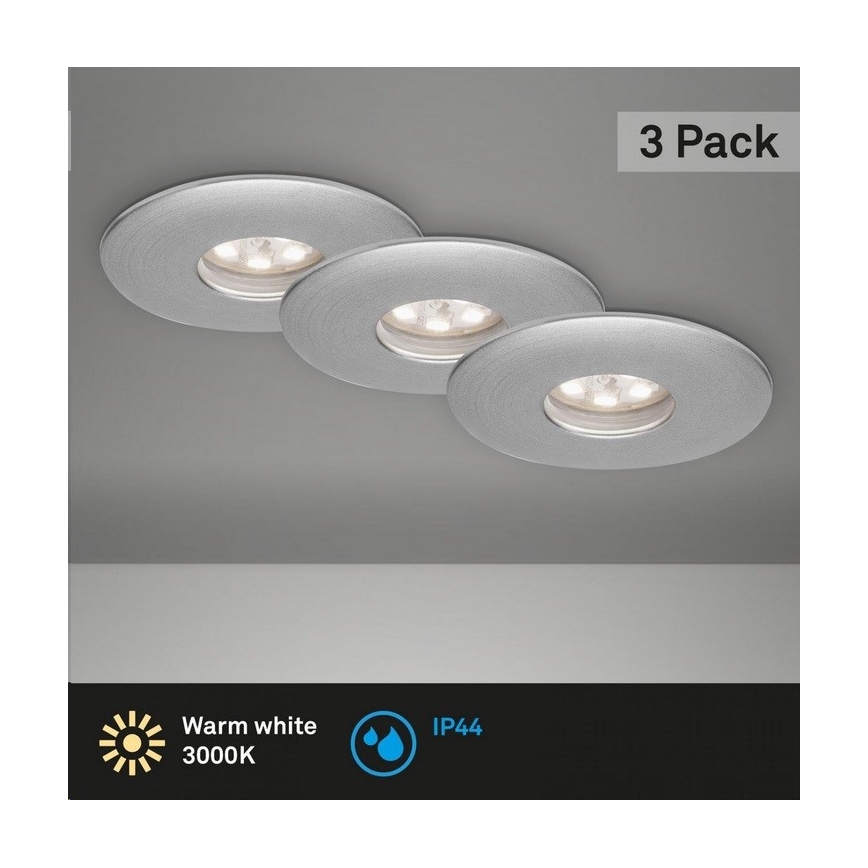 Briloner 7240-039 - SET 3x LED Kopalniška vgradna svetilka LED/1,8W/230V IP44