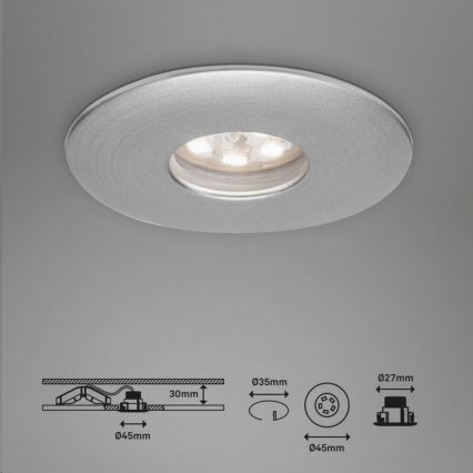 Briloner 7240-039 - SET 3x LED Kopalniška vgradna svetilka LED/1,8W/230V IP44