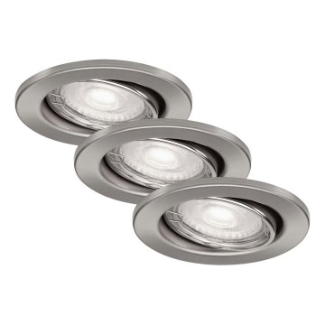Briloner 7277-032 - SET 3x LED Zatemnitvena kopalniška vgradna svetilka 1xGU10/5W/230V IP23