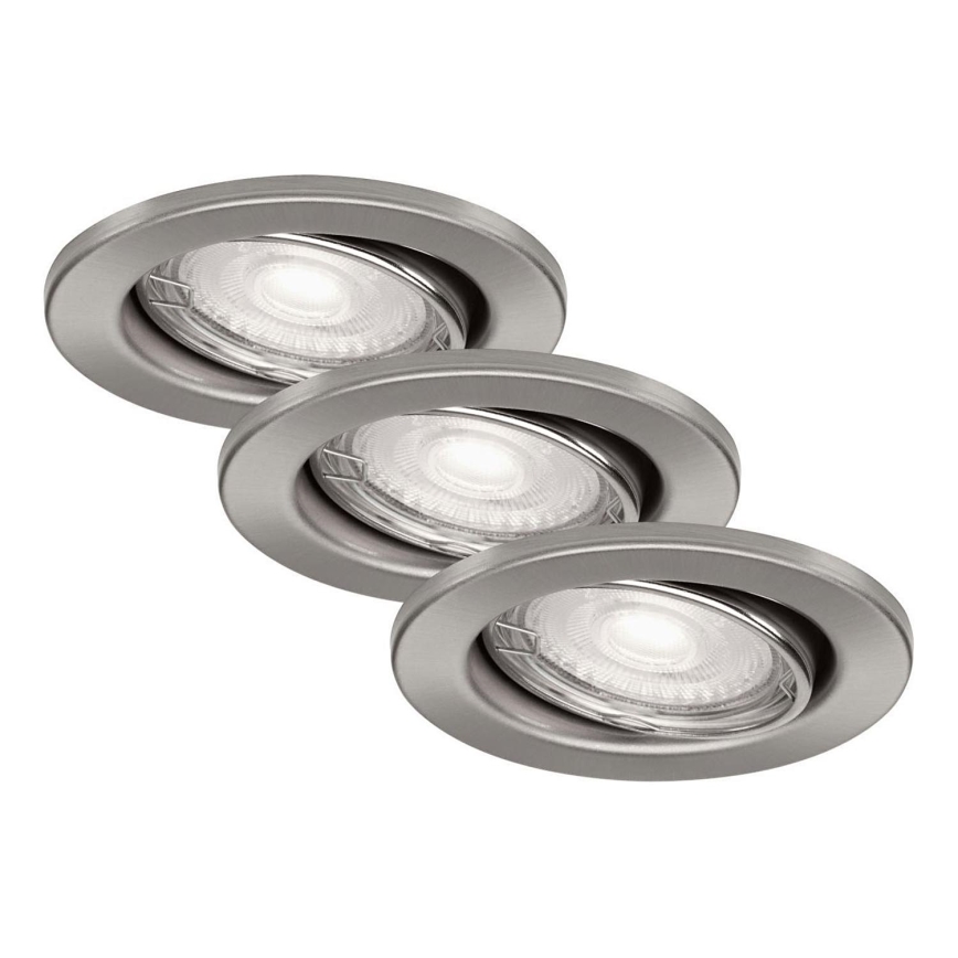 Briloner 7277-032 - SET 3x LED Zatemnitvena kopalniška vgradna svetilka 1xGU10/5W/230V IP23