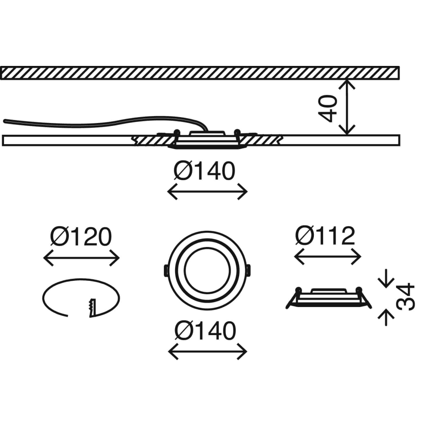 Briloner 7285-016 - LED vgradna stropna svetilka za kopalnico LED/6,4W/230V IP23