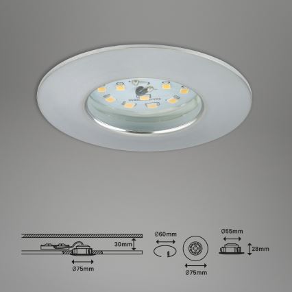 Briloner 7295-019 - LED Zatemnitvena kopalniška vgradna svetilka ATTACH LED/6,5W/230V IP44