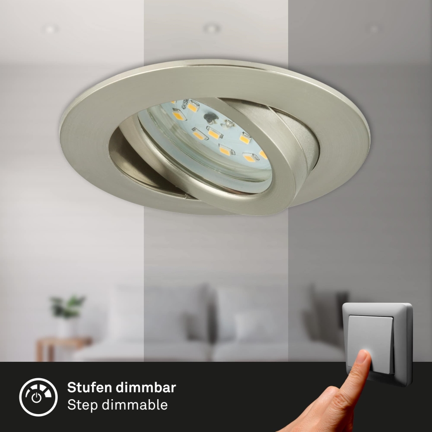 Briloner 7296-012 - LED Zatemnitvena kopalniška vgradna svetilka ATTACH LED/6,5W/230V IP23 mat krom