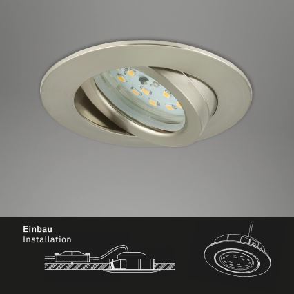 Briloner 7296-012 - LED Zatemnitvena kopalniška vgradna svetilka ATTACH LED/6,5W/230V IP23 mat krom