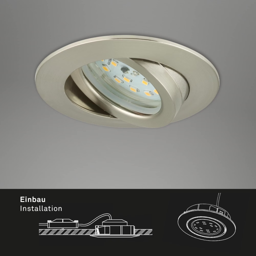 Briloner 7296-012 - LED Zatemnitvena kopalniška vgradna svetilka ATTACH LED/6,5W/230V IP23 mat krom