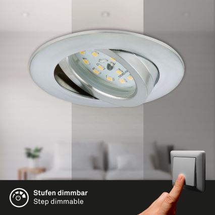 Briloner 7296-019 - LED Zatemnitvena kopalniška vgradna svetilka LED/6,5W/230V IP23