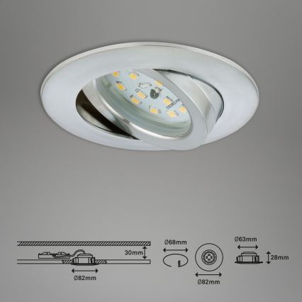 Briloner 7296-019 - LED Zatemnitvena kopalniška vgradna svetilka LED/6,5W/230V IP23