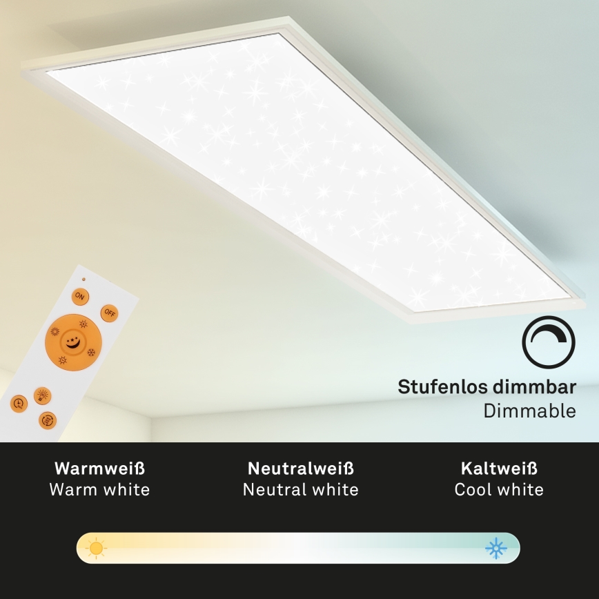 Briloner 7304-016 - LED Zatemnitvena stropna svetilka STARRY SKY LED/36W/230V 3000-6000K + Daljinski upravljalnik