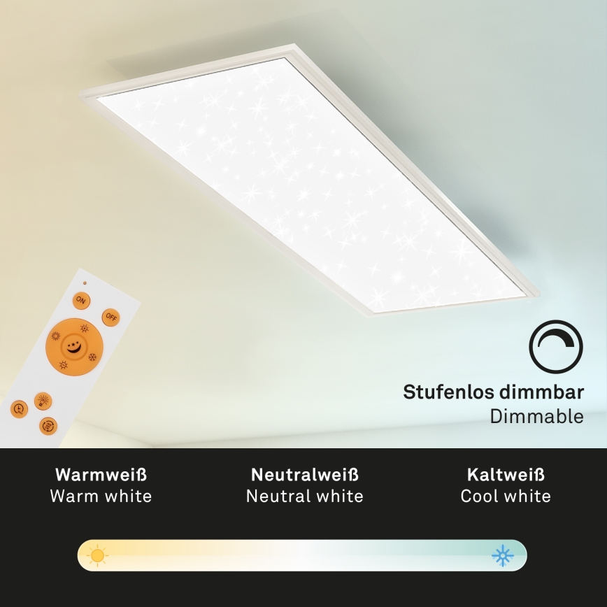 Briloner 7308-016 - LED Zatemnitvena stropna svetilka STARRY SKY LED/24W/230V 3000-6000K + Daljinski upravljalnik